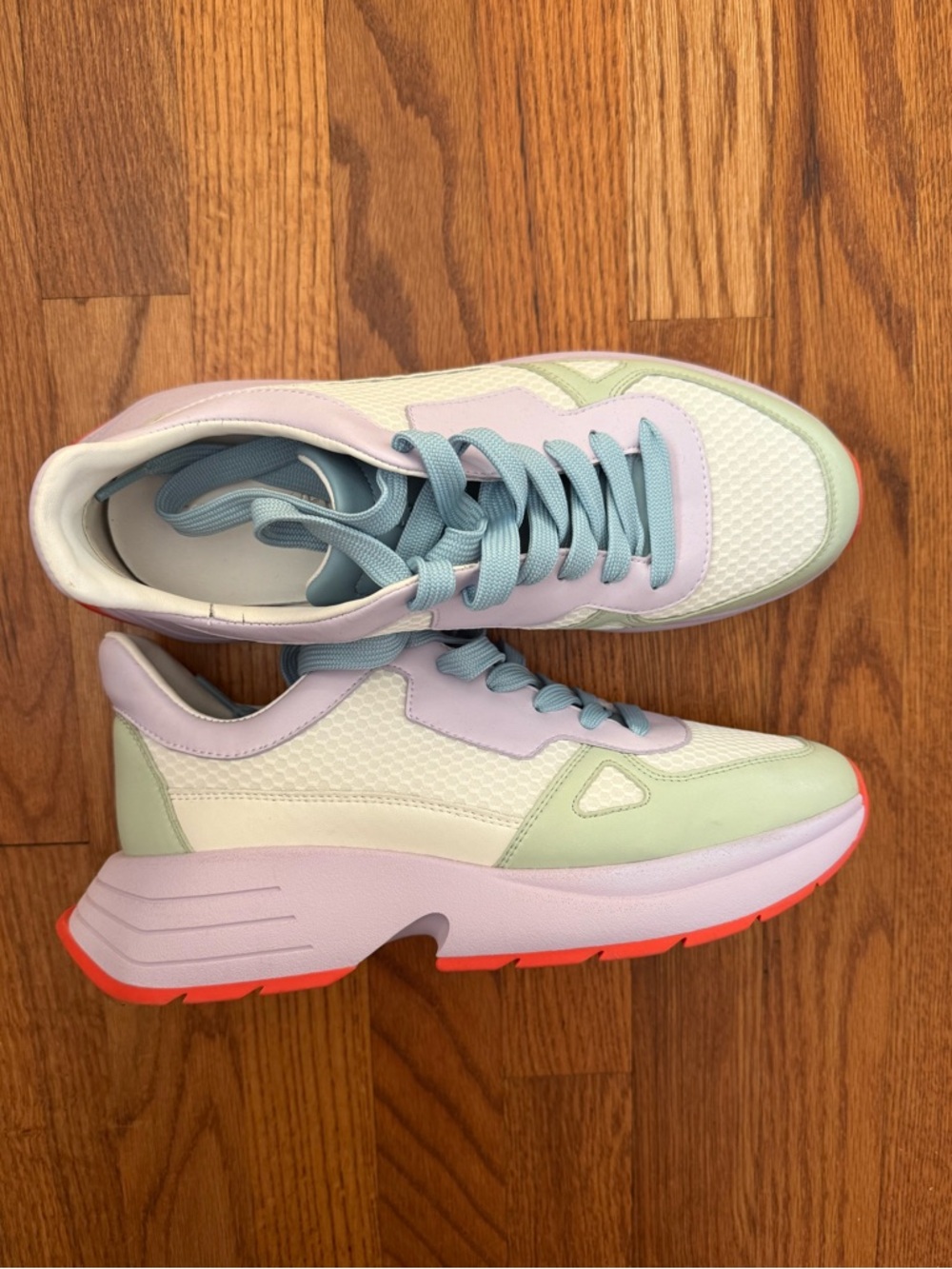 Stuart Weitzman Pastel Multi-Color Sneakers - Light Blue, Lavender & White